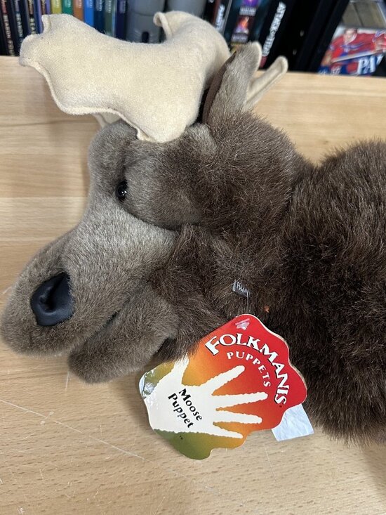Folkmanis Realistic Large Size Moose Plush Hand Puppet (20"). No Flaws. w/labels - Picture 1 of 8